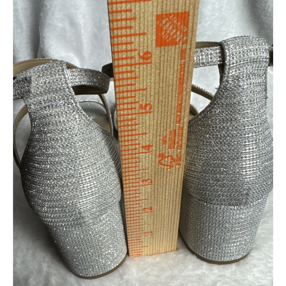 Michael Kors Serena Flex Sandal Silver Glitter Strappy Ankle Women's Size 11 NIB - Picture 7 of 8